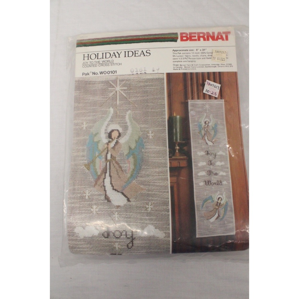 Bernat Holiday Ideas Counted Cross Stitch Kit Joy to the World Angel New Sealed